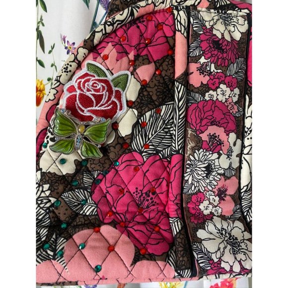 VERA BRADLEY Quilted Tote Bag w/ Wallet Black Red - Picture 13 of 13